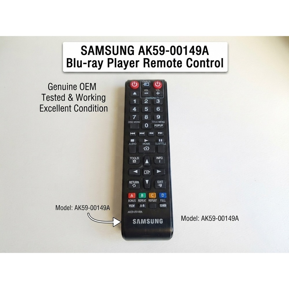 Samsung AK59-00149A Blu-ray Player Remote Control Black Excellent OEM Tested